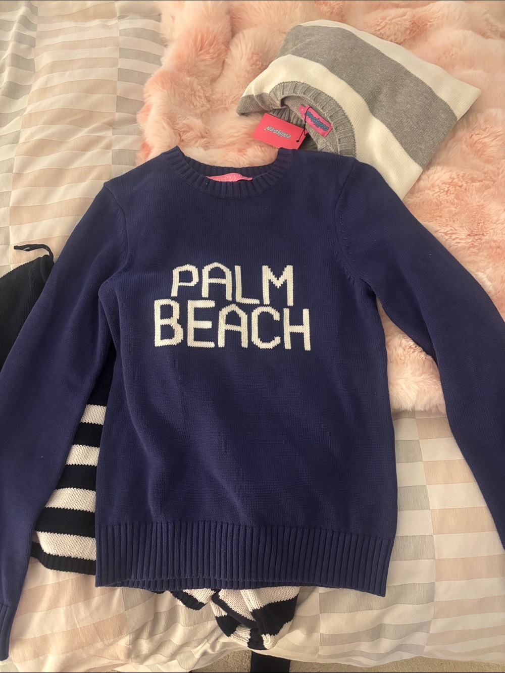 Palm Beach Navy Crewneck Sweater - Classic Women's Knit